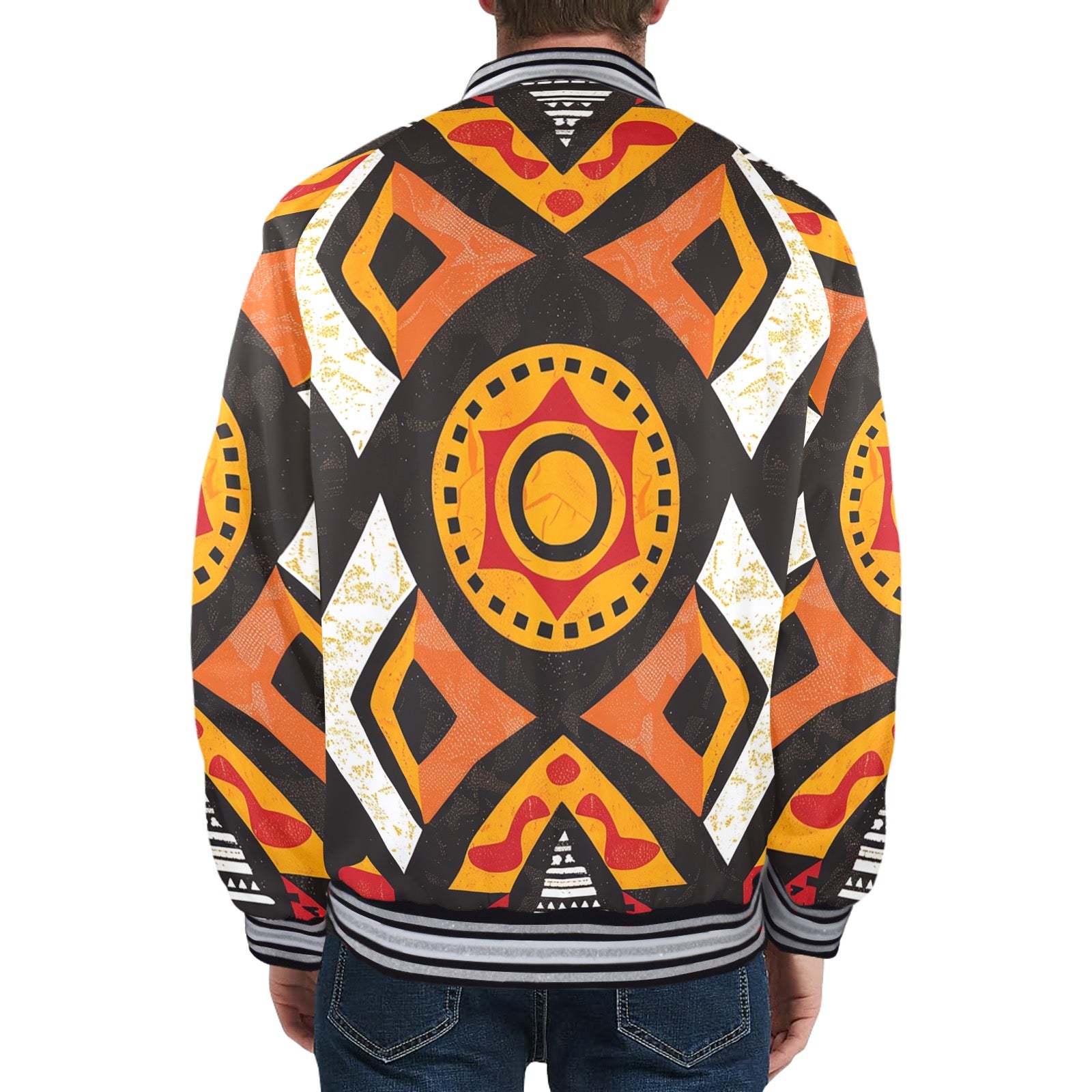 New Men's Striped Trim Bomber Jacket