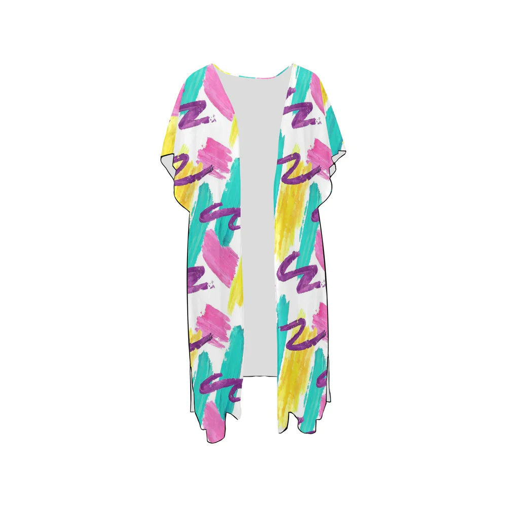 Women's Mid-Length Side Slits Chiffon Cover Up (H50)