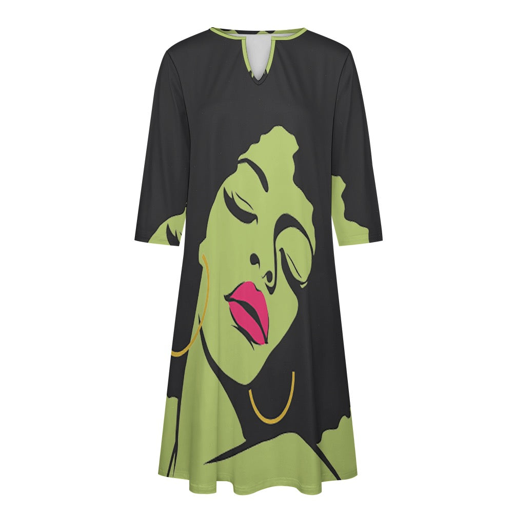 7-point sleeve dress