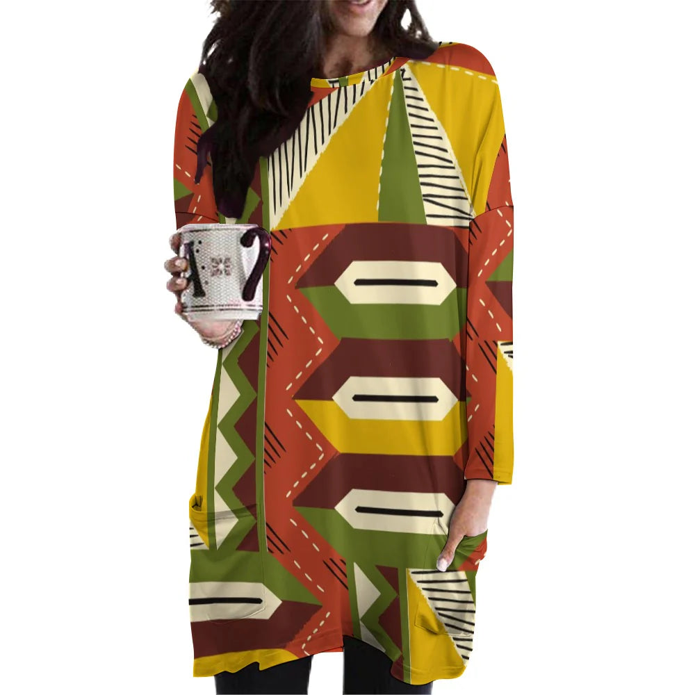 Women’s All Over Long Sleeve Mini Dress