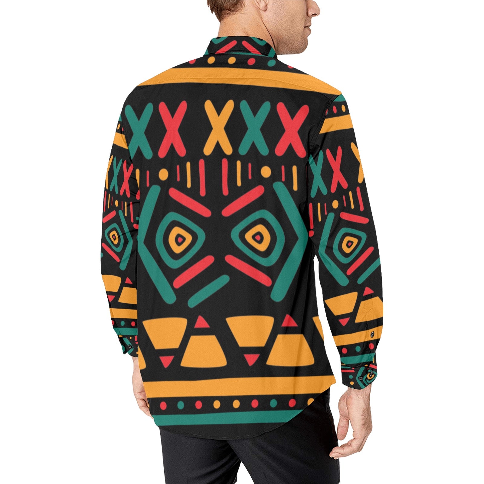 Men's All Over Print Long Sleeve Shirt(Without Pocket)(T61)