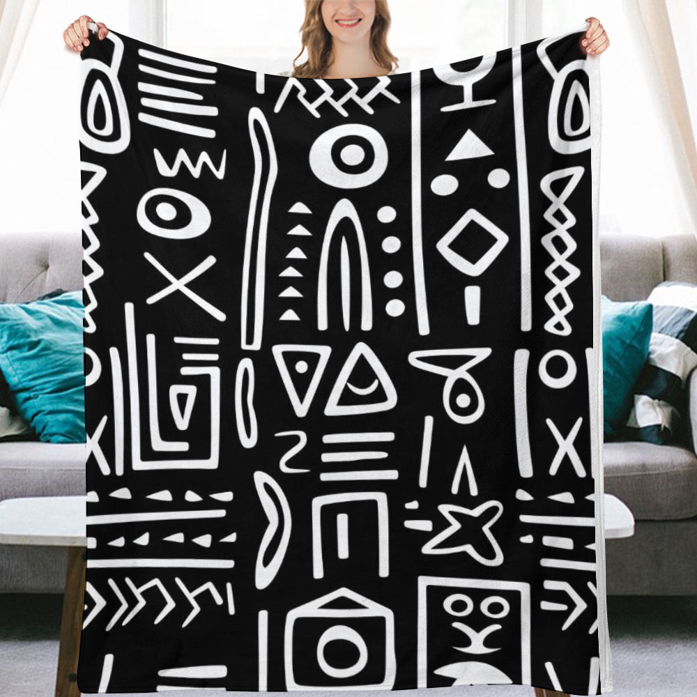 froCentrc Pattern  Black culture Black History Harlem Renaissance)Ultra-Soft Flannel Blanket Multiple Sizes  ( Harlem Print Magic)