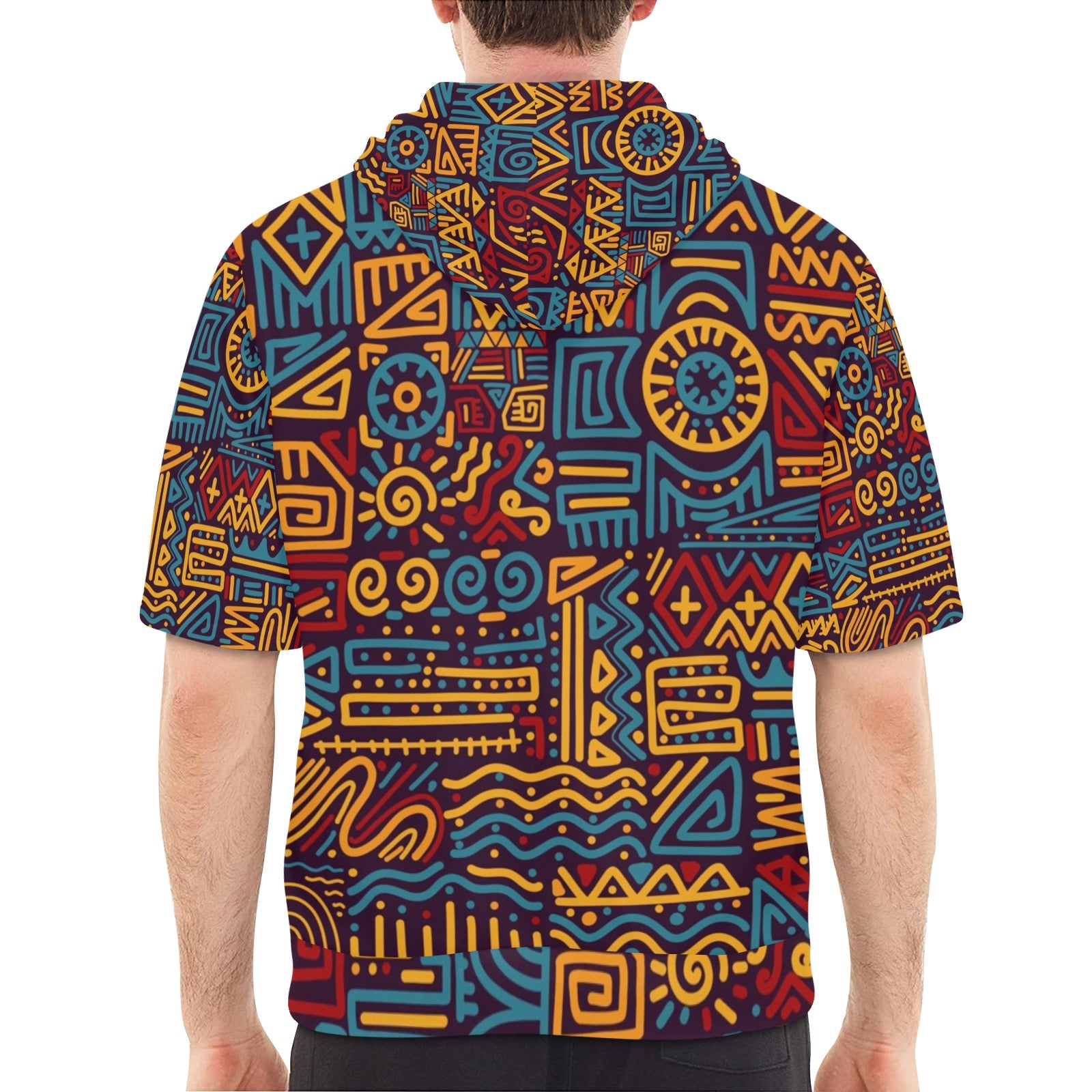 Men's Short Sleeve Fleece Hoodie (H54)