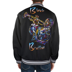New Men's Striped Trim Bomber Jacket