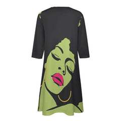 7-point sleeve dress