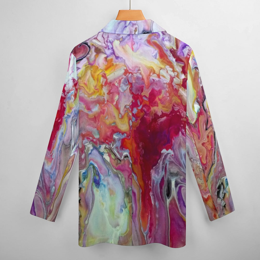 Women's Afro-Centric Geometric Print Blazer Jacket