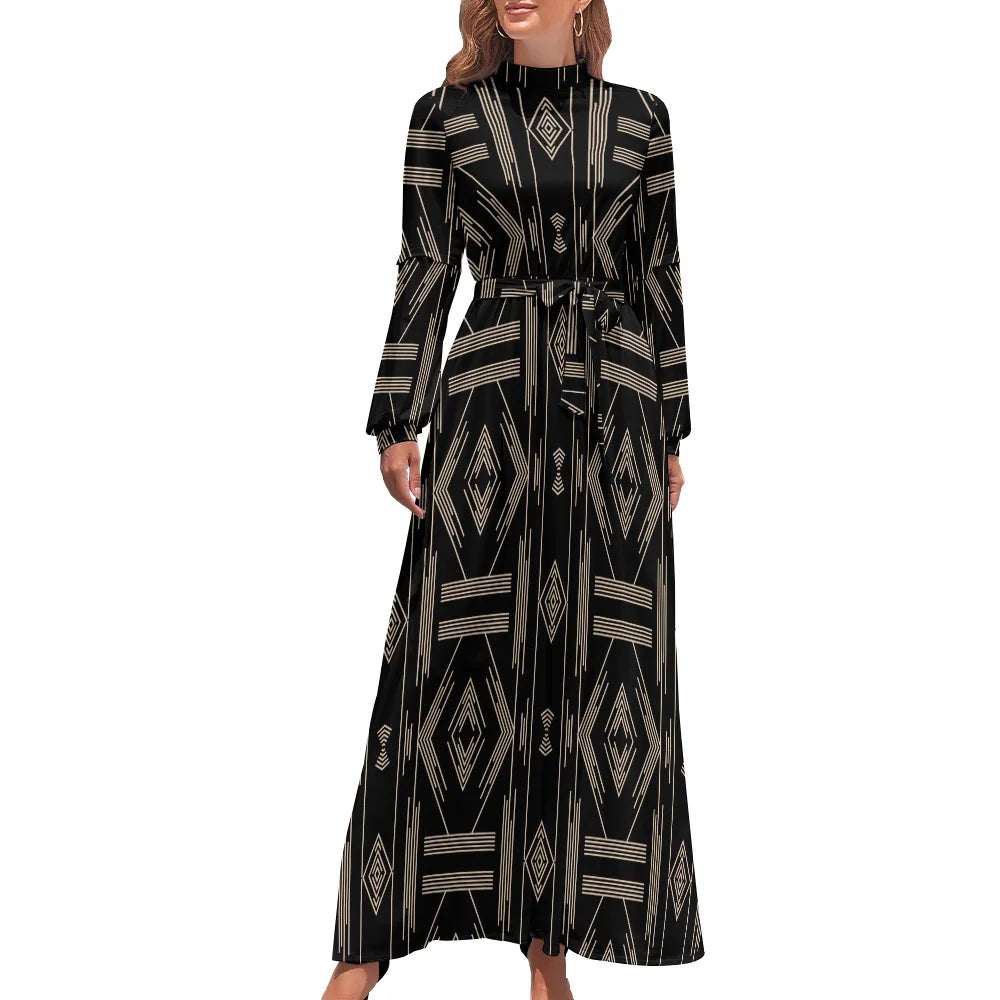 Women's Long Sleeve High Neck Dress