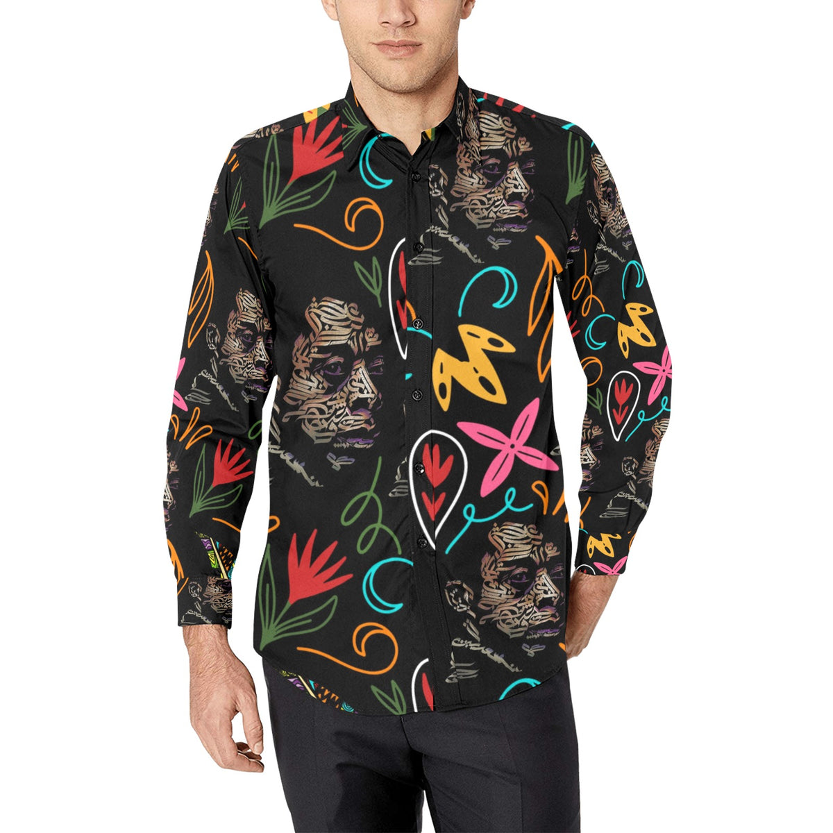Men's All Over Print Long Sleeve Shirt(Without Pocket)(T61)