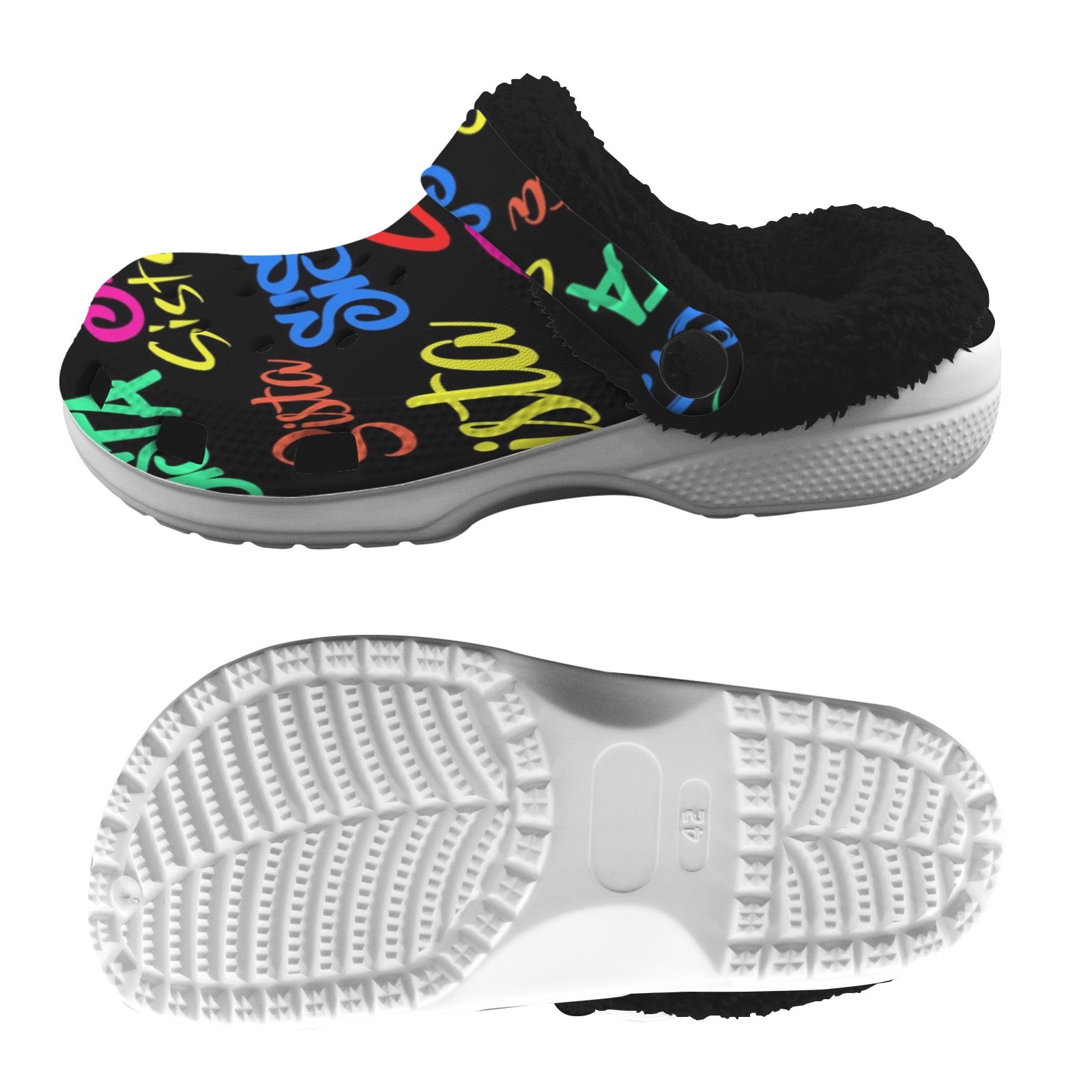 Custom Print Fleece Lined Adults Clogs
