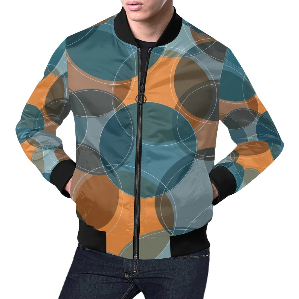 Men's All Over Print Casual Bomber Jacket