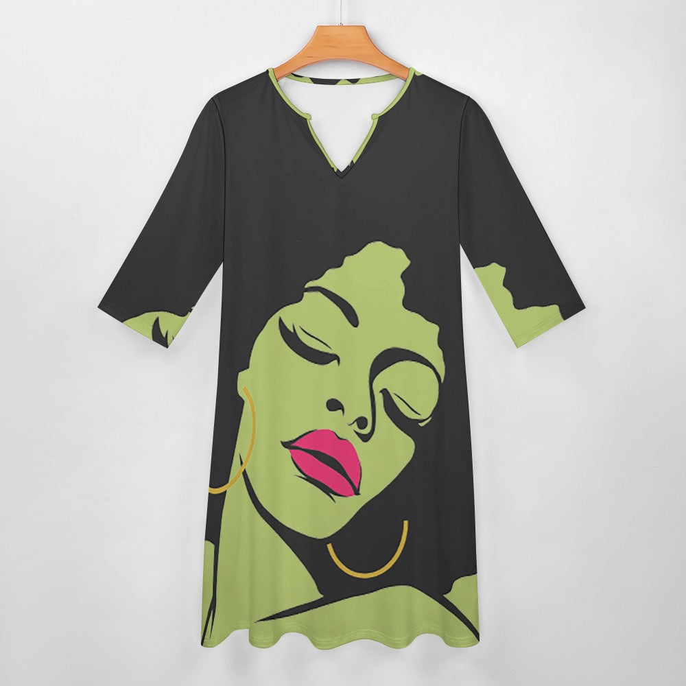 7-point sleeve dress