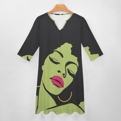 7-point sleeve dress