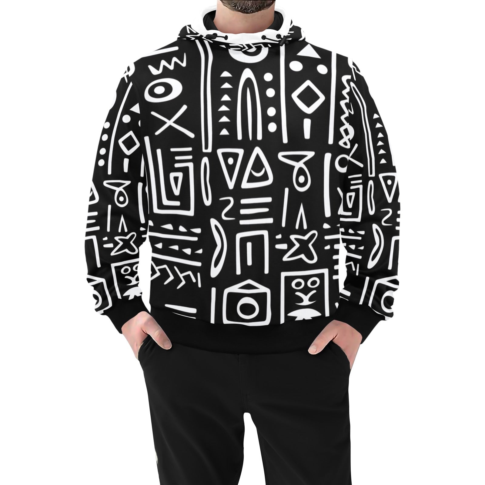 High Neck Pullover Hoodie for Men  H24