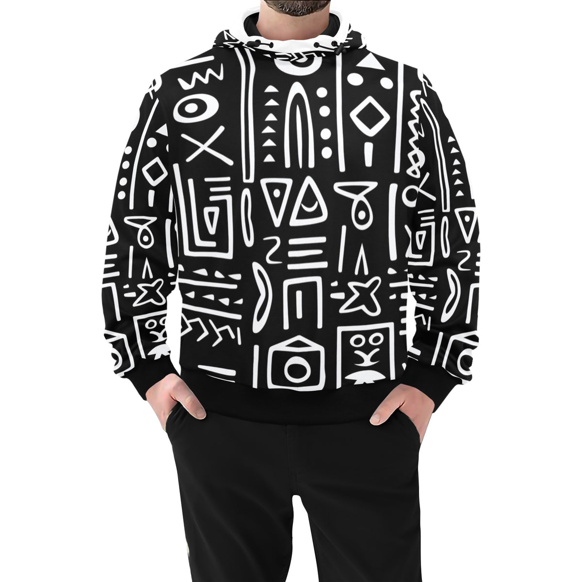 High Neck Pullover Hoodie for Men  H24