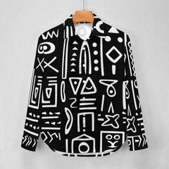 AfroCentrc Pattern  Black culture Black History Harlem Renaissance Women's long sleeved lining  ( Harlem Print Magic)