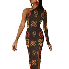Half Sleeve Slit Dress