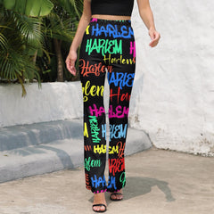AfroCentrc Pattern  Black culture Black History Harlem Renaissance LP Flared Pants  ( Harlem Print Magic)