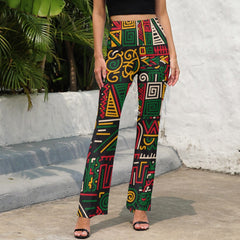 AfroCentrc Pattern  Black culture Black History Harlem Renaissance LP Flared Pants( Harlem Print Magic)