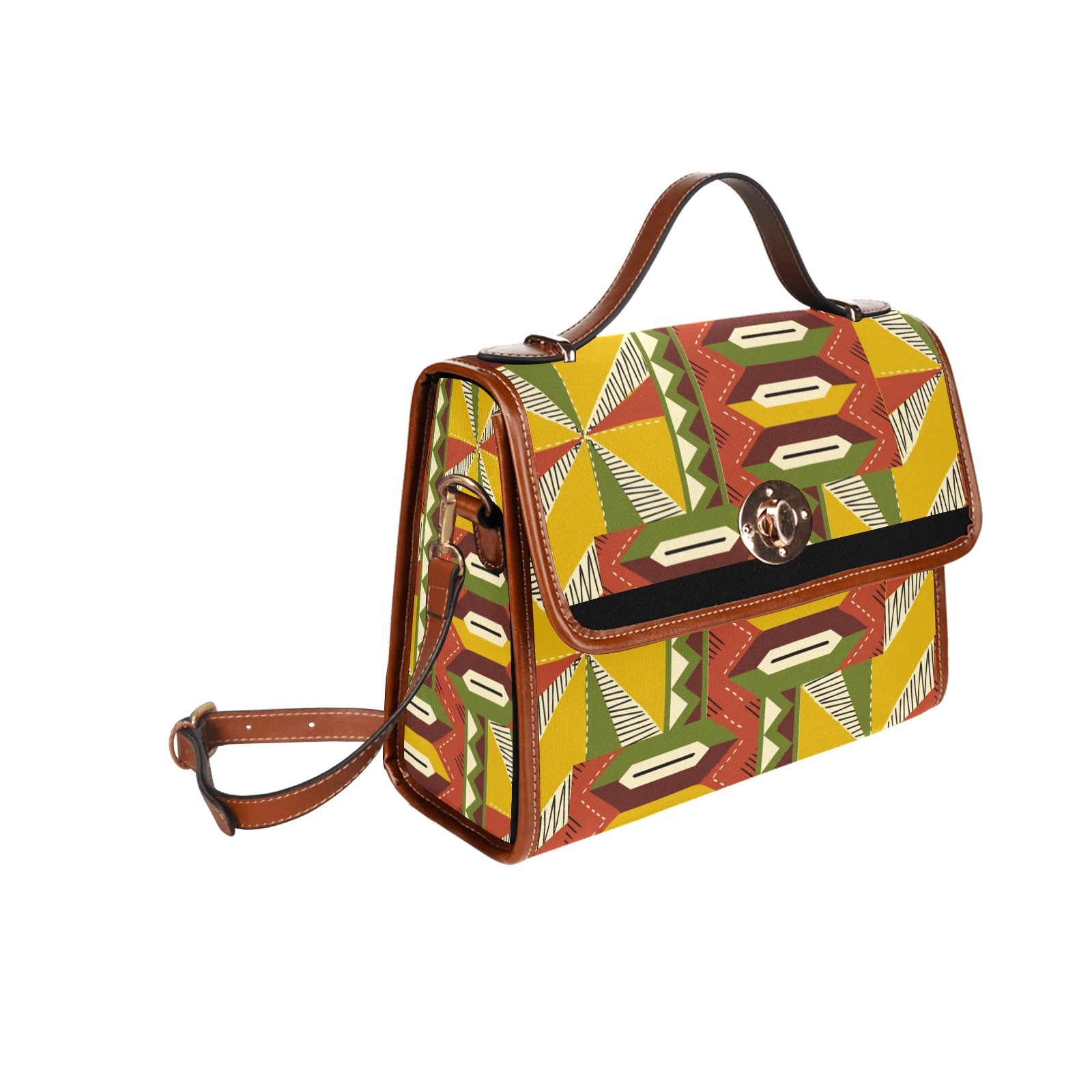 Waterproof Canvas Bag-Brown (All Over Print) (1641)