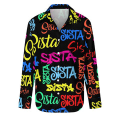 AfroCentrc Pattern  Black culture Black History Harlem Renaissance Women's long sleeved lining ( Harlem Print Magic)