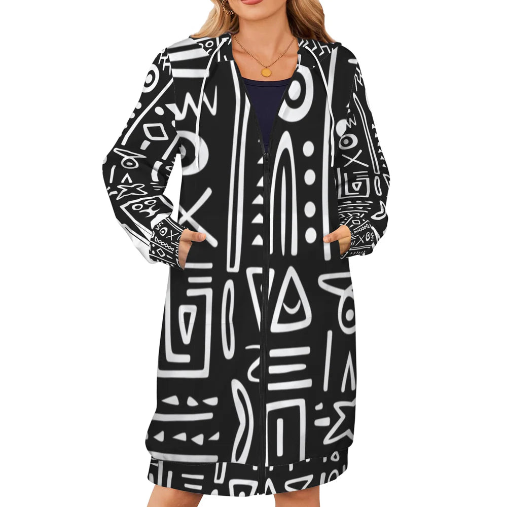 Women's Long Hooded Coat (H72)