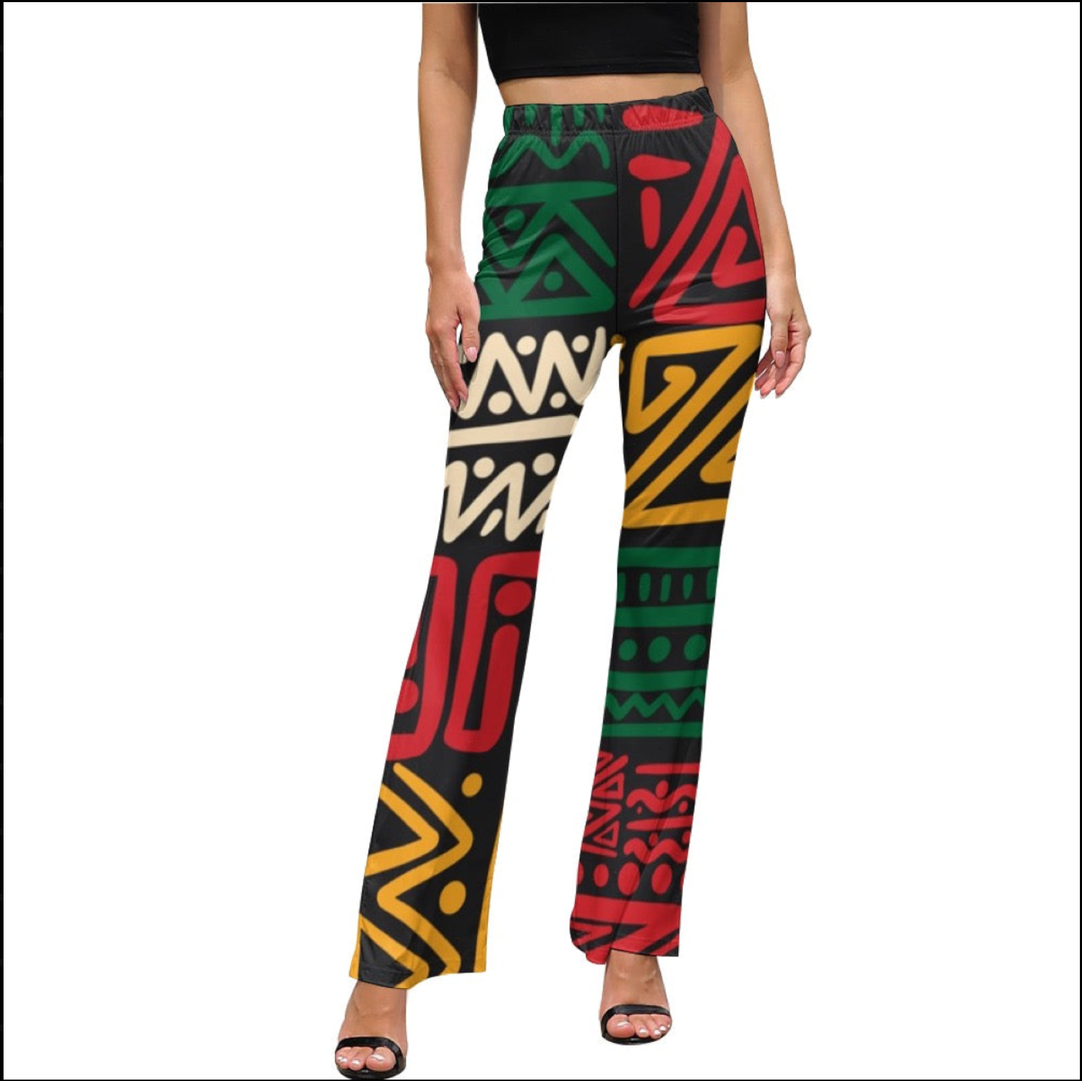 Women's AfroCentrc Pattern Harlem Renaissance LP Flared Pants
