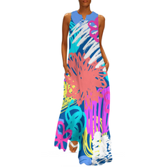 Women's Sleeveless V-Neck A-Line Dress