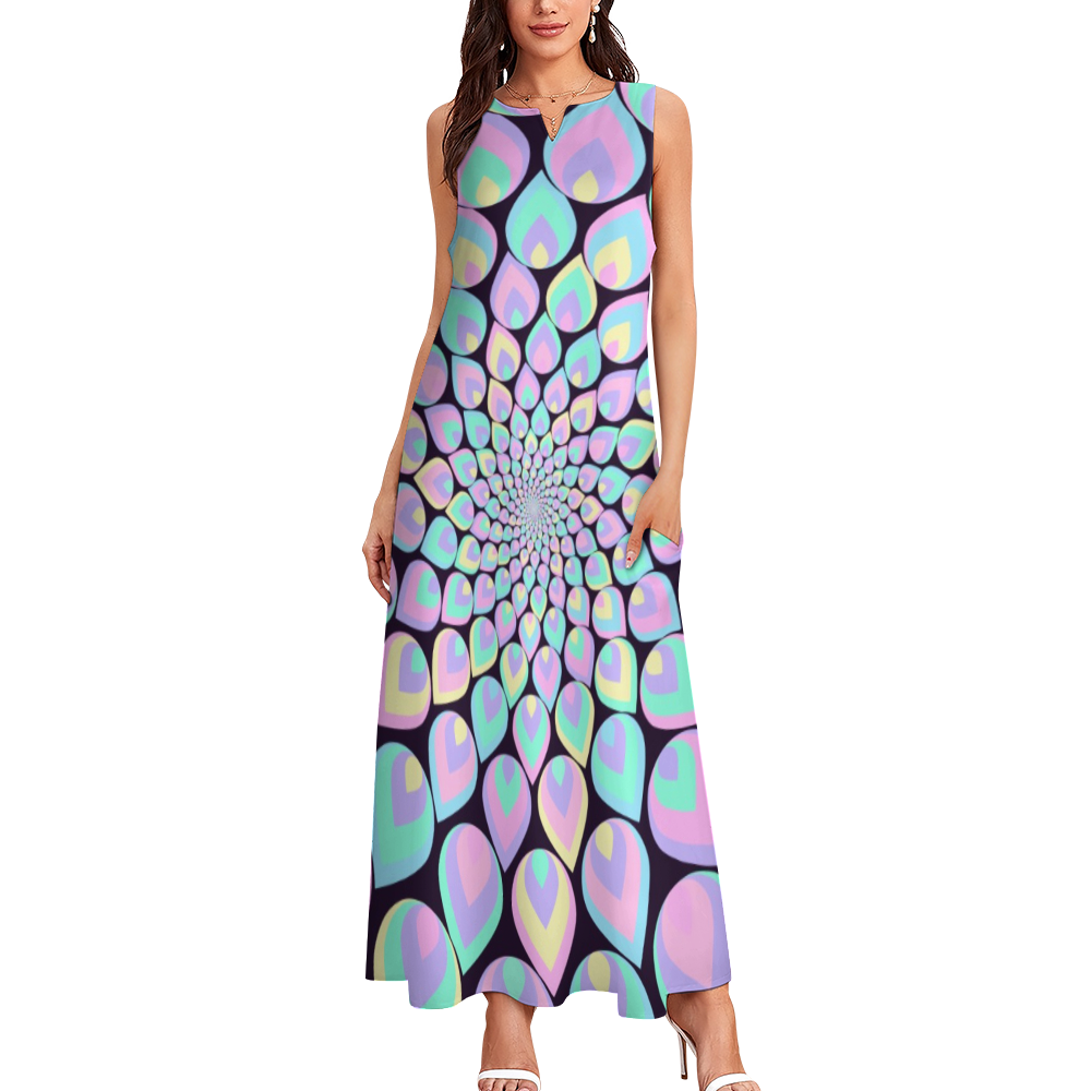 Women's Sleeveless V-Neck A-Line Dress