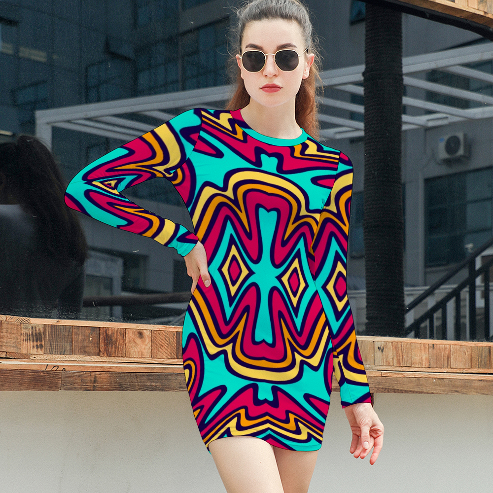 Women's Elegant Long Sleeve Skinny Dress