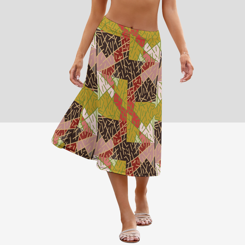 Jupe midi trapèze pour femme