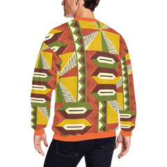 AfroCentrc Pattern  Black culture Black History Harlem RenaissanceMen's All Over Print Sweatshirt ( Harlem Print Magic)