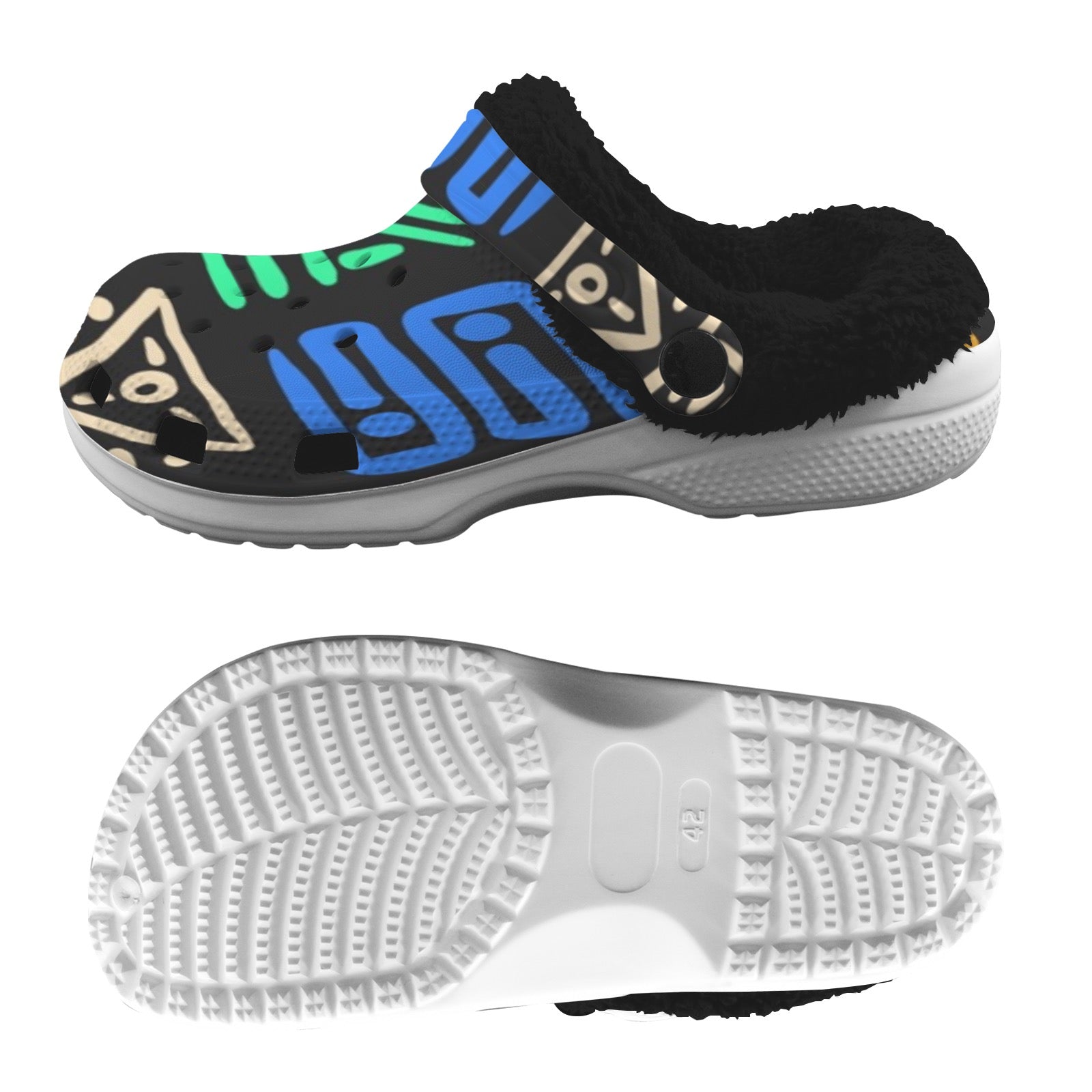 Custom Print Fleece Lined Adults Clogs