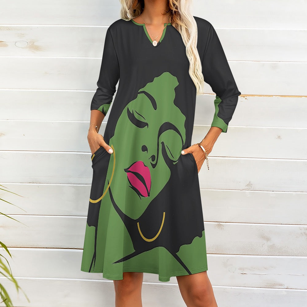7-point sleeve dress