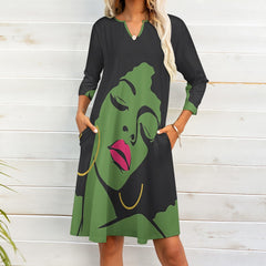 7-point sleeve dress