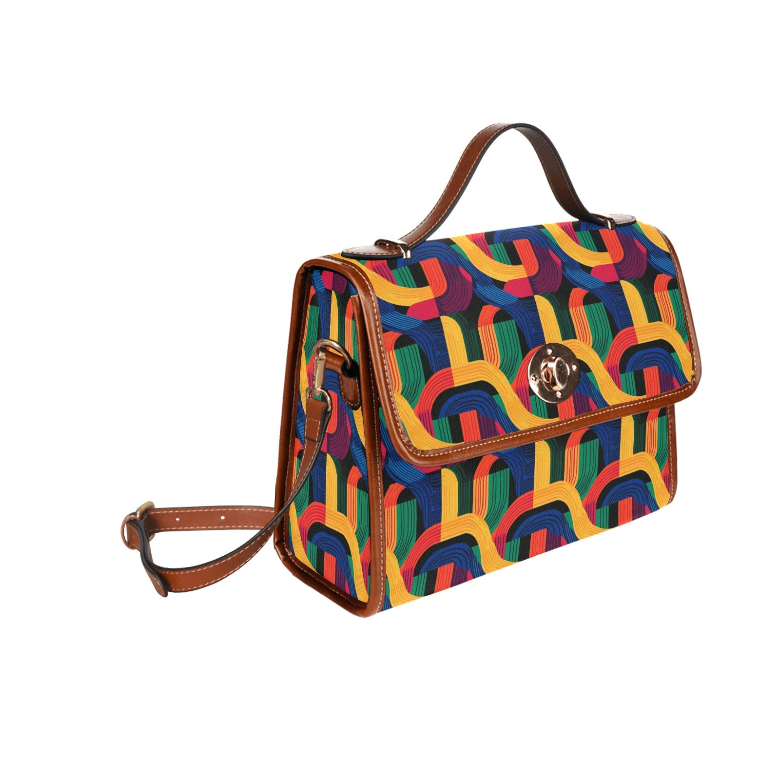 Waterproof Canvas Bag-Brown (All Over Print) (1641)