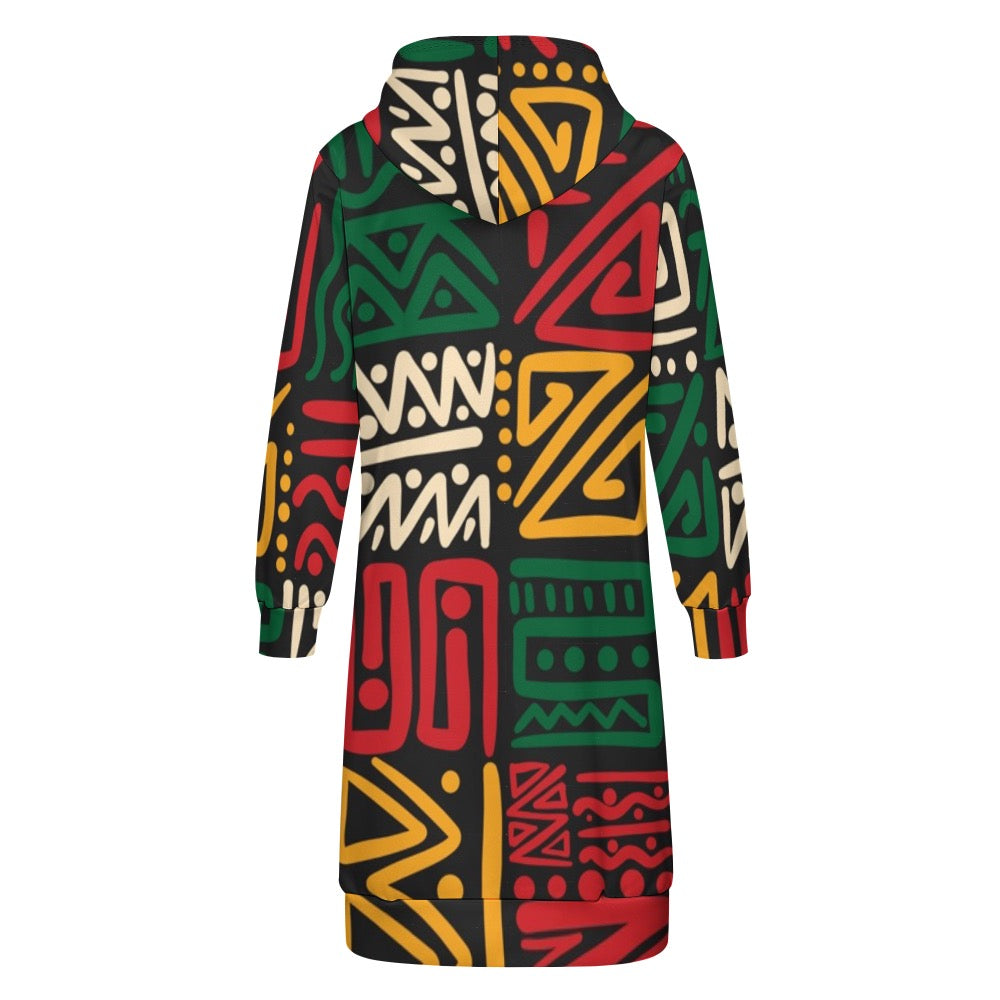 Women's full print long Hoodie
