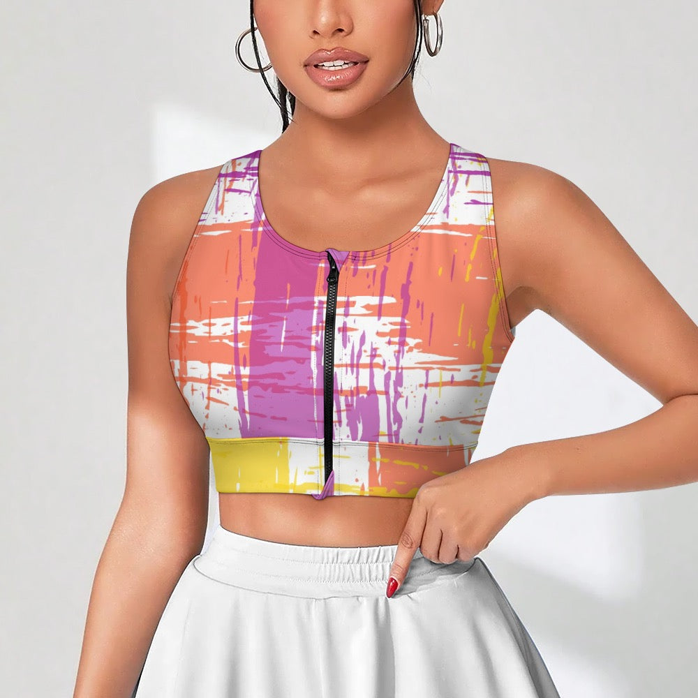 Yoga Zipper Vest New Tie-Dye