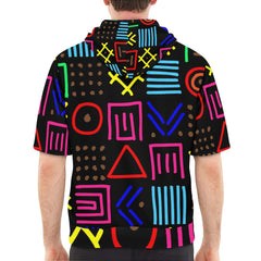 Men's Short Sleeve Fleece Hoodie (H54)
