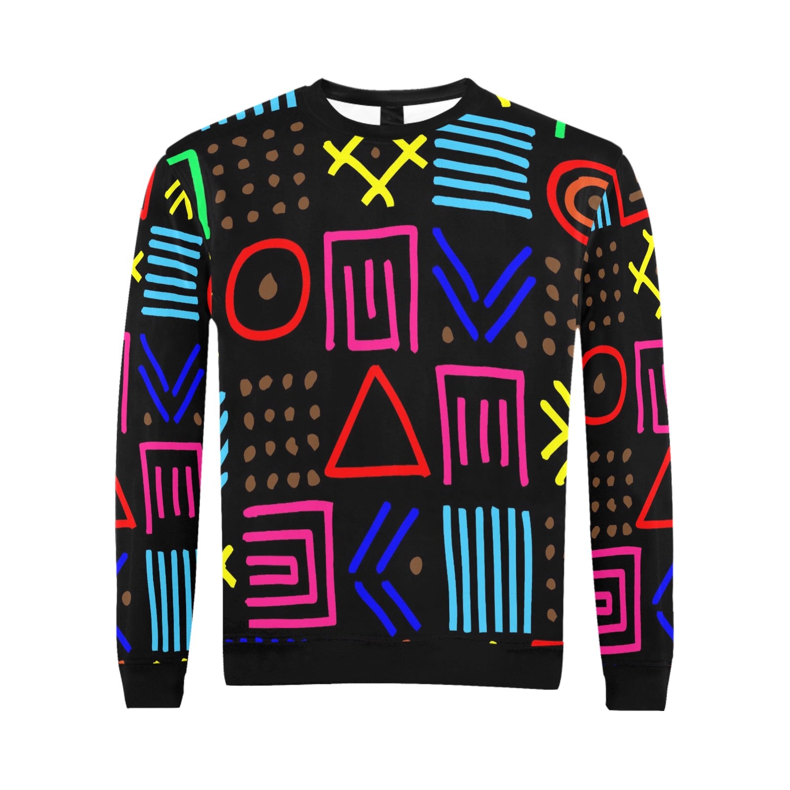 AfroCentrc Pattern  Black culture Black History Harlem Renaissance)Men's All Over Print Sweatshirt ( Harlem Print Magic