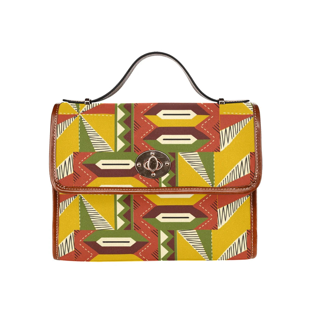 Waterproof Canvas Bag-Brown (All Over Print) (1641)