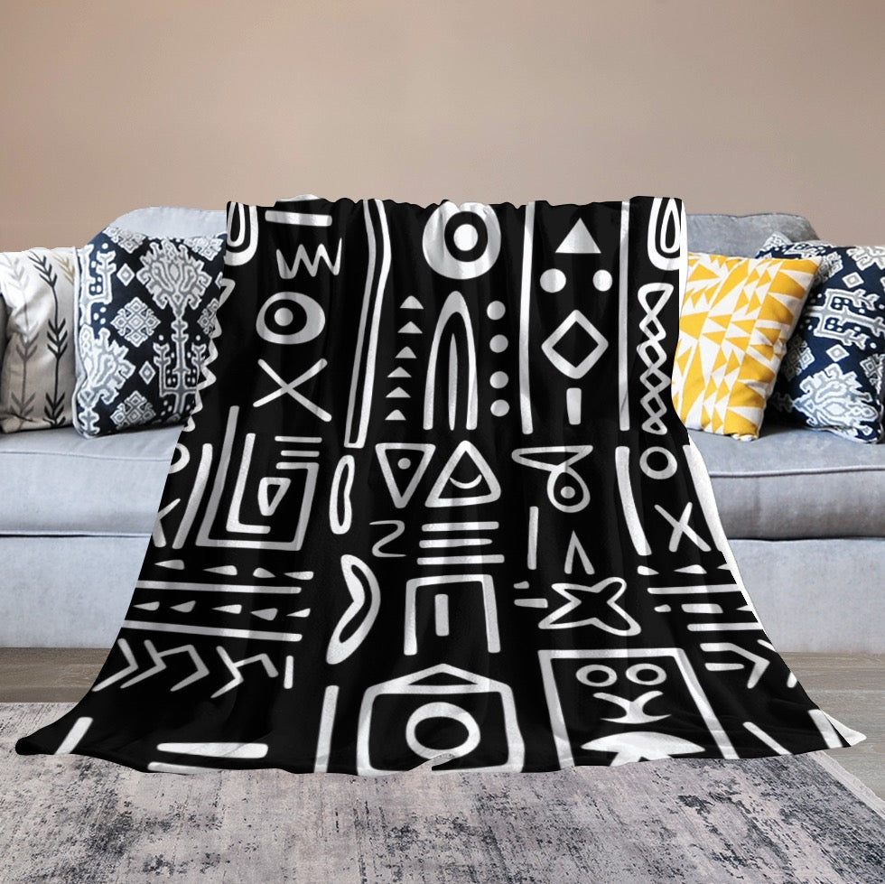 froCentrc Pattern  Black culture Black History Harlem Renaissance)Ultra-Soft Flannel Blanket Multiple Sizes  ( Harlem Print Magic)