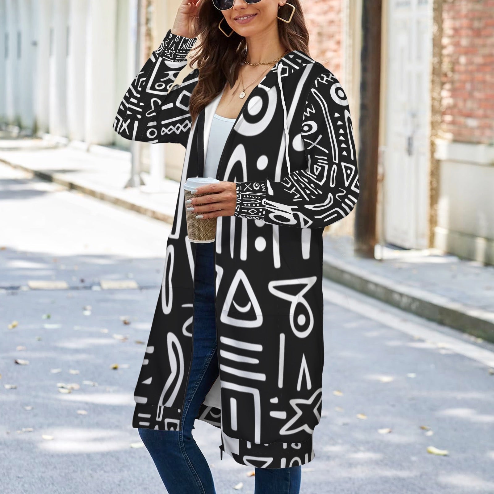 Women's Long Hooded Coat (H72)