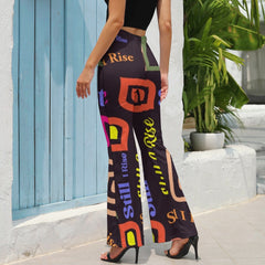 AfroCentrc Pattern  Black culture Black History Harlem Renaissance LP Flared Pants ( Harlem Print Magic)