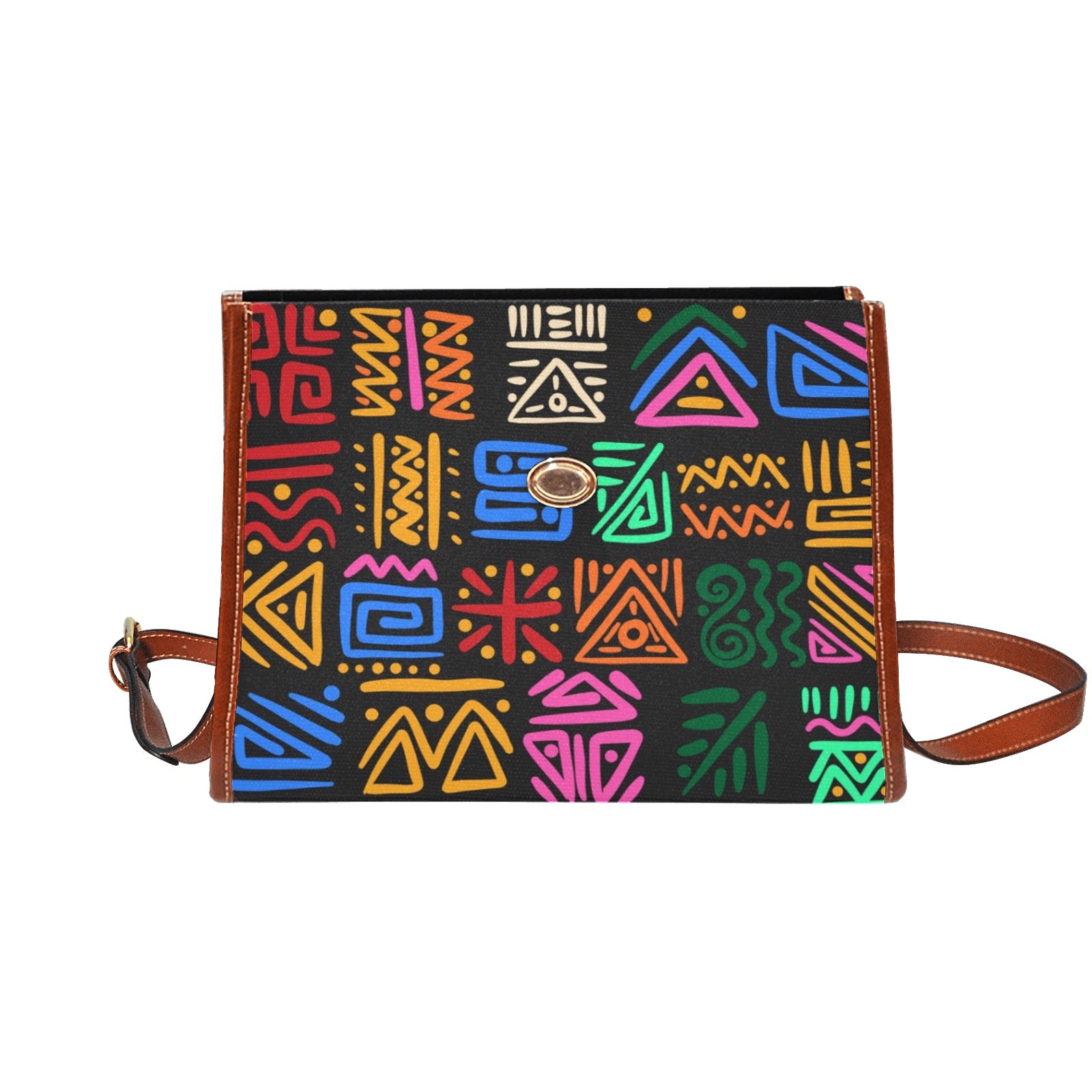 Waterproof Canvas Bag-Brown (All Over Print) (1641)