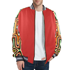 New Men's Striped Trim Bomber Jacket