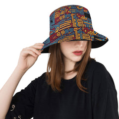 AfroCentrc Pattern  Black culture Black History Harlem Renaissance Unisex Summer Bucket Hat  Harlem Print Magic)