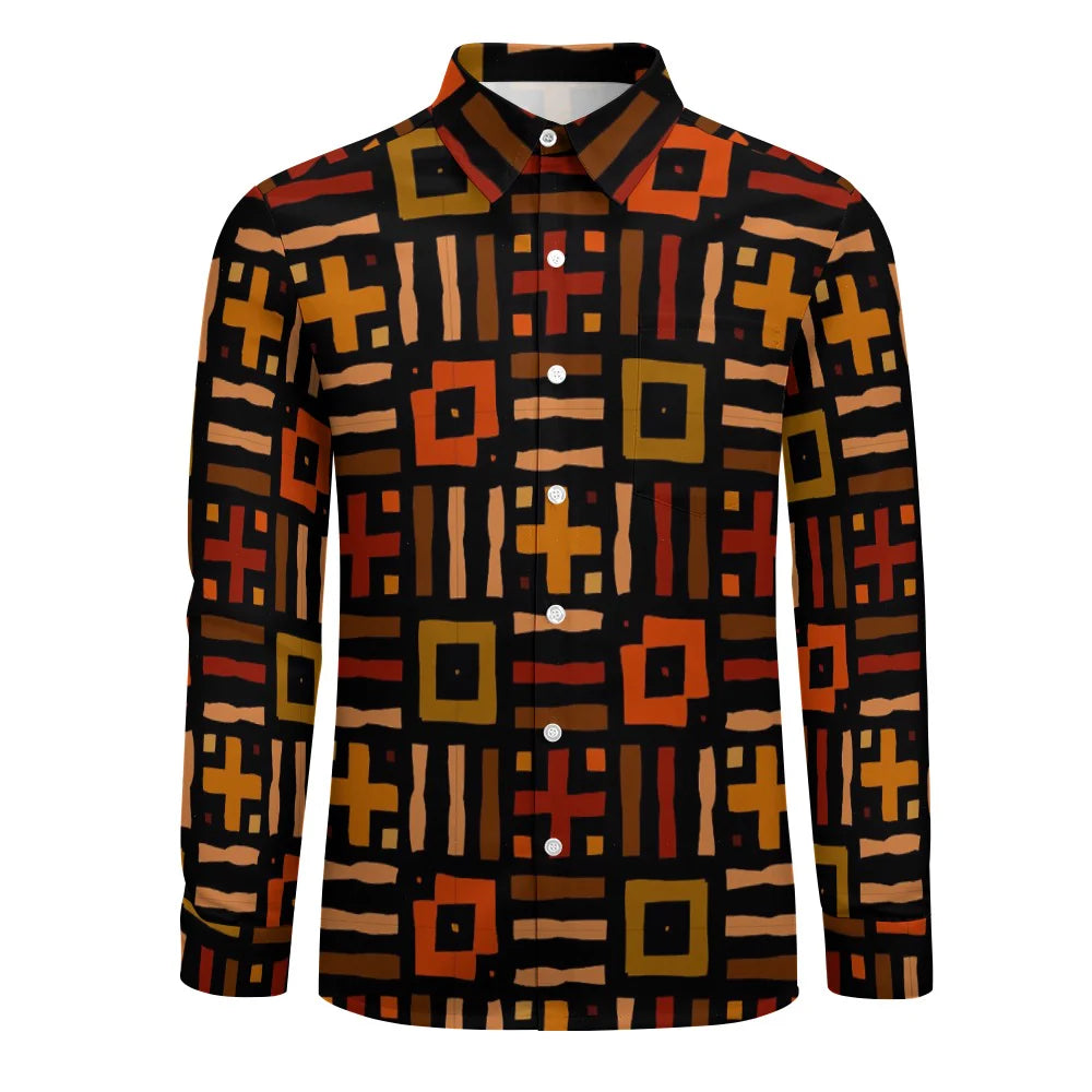 Peach Velvet Casual One Pocket Long Sleeve Shirt HPM