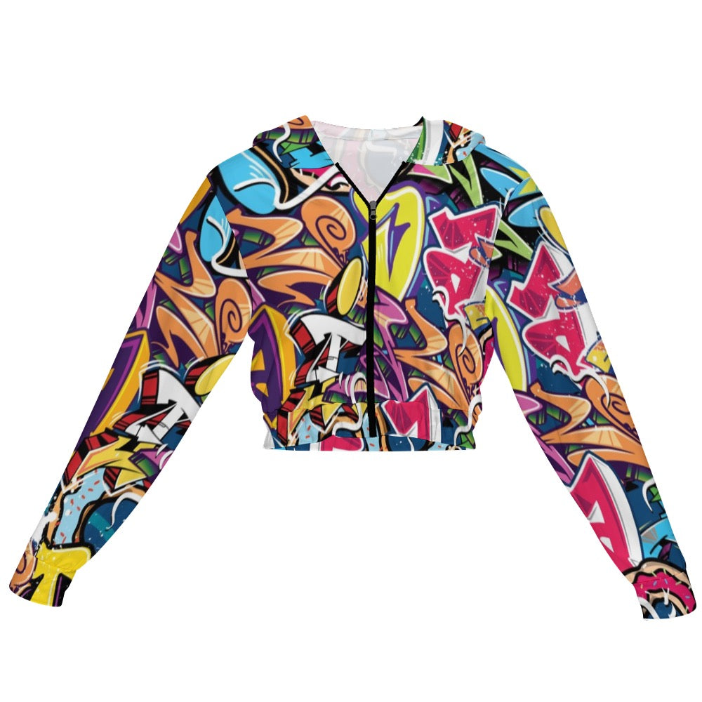 Women's Chiffon Cropped Jacket Zipper Coat