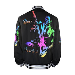 New Men's Striped Trim Bomber Jacket