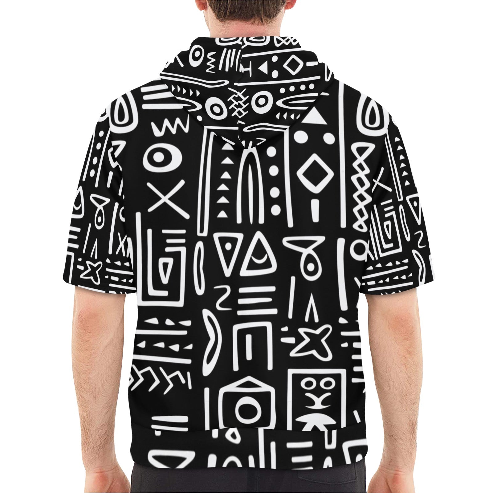 Men's Short Sleeve Fleece Hoodie (H54)